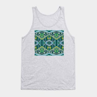 Pink and Teal Botanical Mandala Tank Top